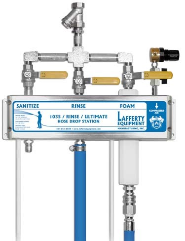 1035SS Sanitize / Rinse / LCSS Foam Hose Drop Station Complete